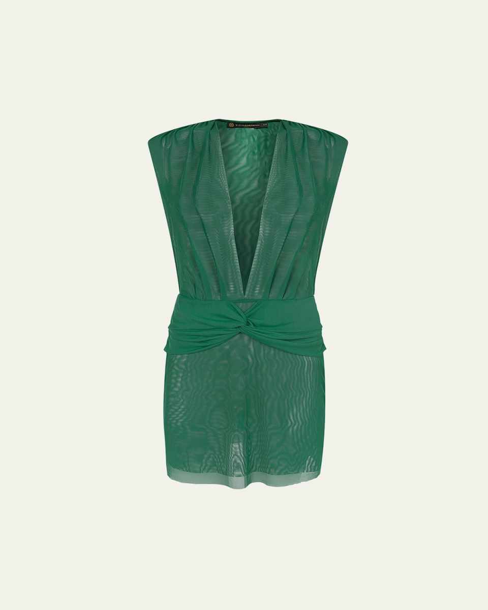 Solid Cindy Sheer Sun Dress Coverup
